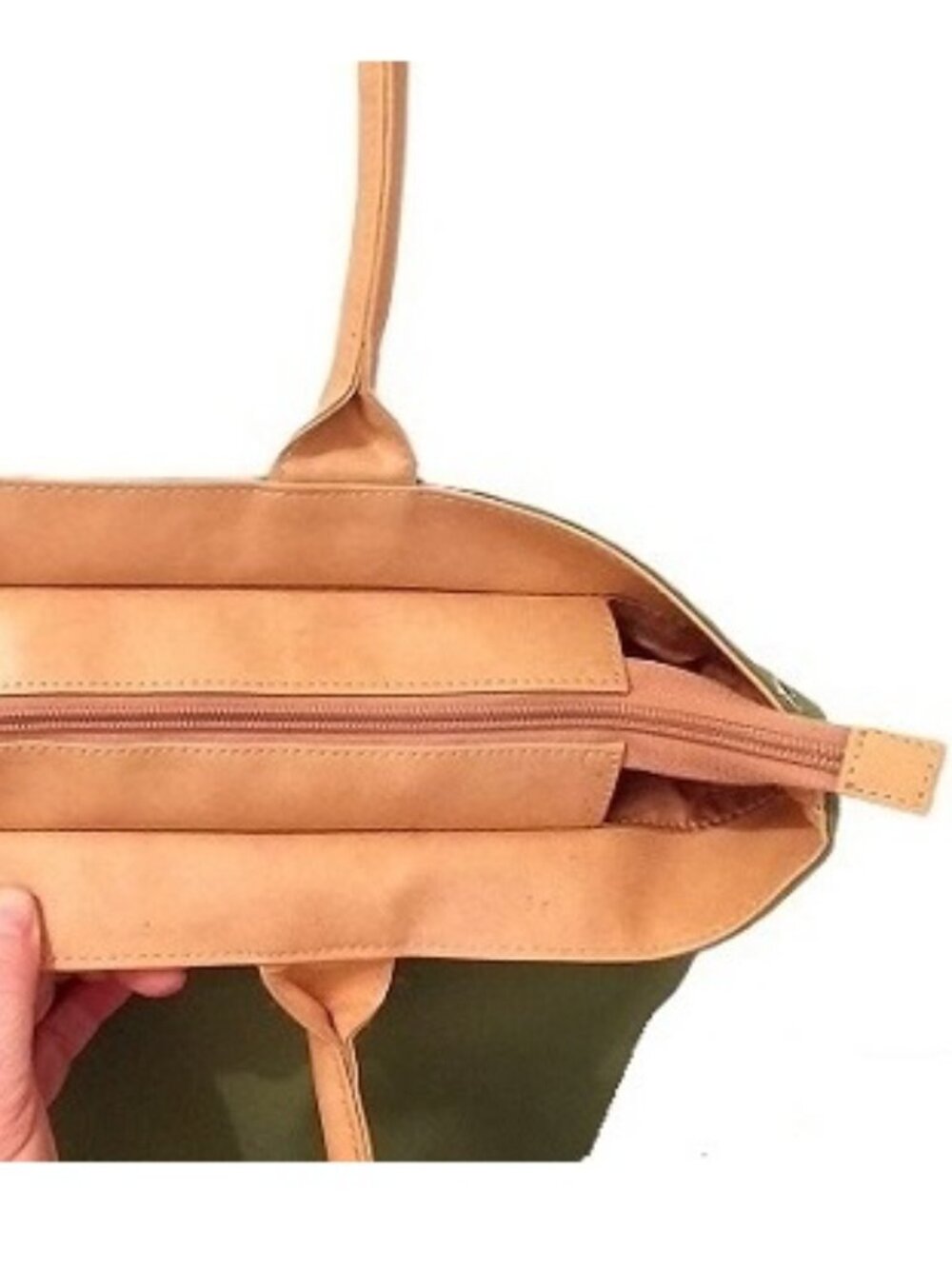 Green Canvas Nylon Tote - Picture 4 of 9